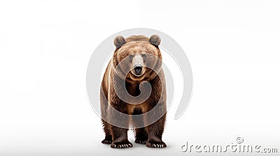 bear on white background illutration by generative ai Stock Photo