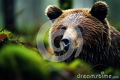 a bear in the woods Stock Photo