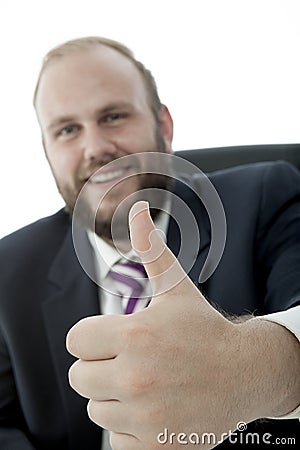 Beard business man unsuspecting white background Stock Photo