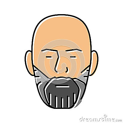 beard fade beard color icon vector illustration Vector Illustration