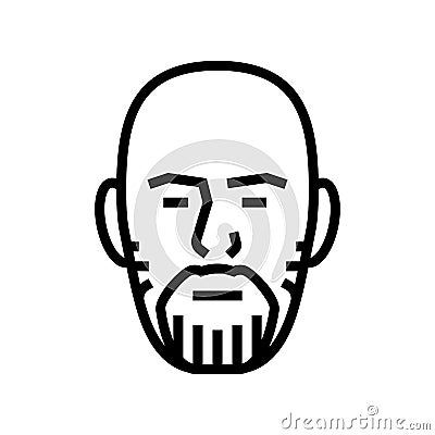 beard fade beard line icon vector illustration Vector Illustration