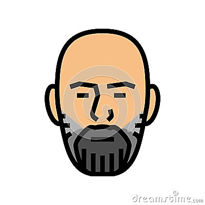 beard fade beard color icon vector illustration Vector Illustration