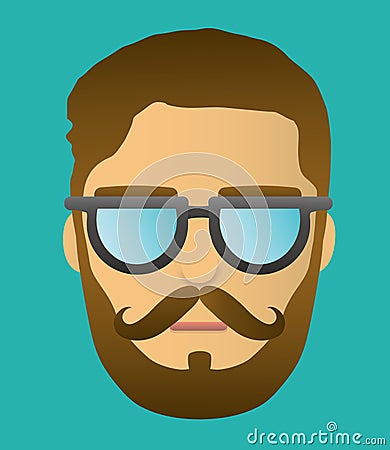 Beard hipster head portrait Stock Photo