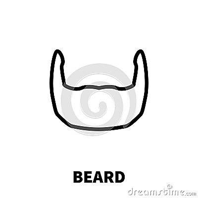 Beard icon or logo in modern line style Vector Illustration