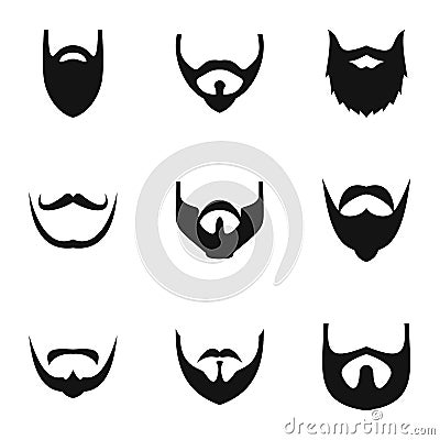 Beard icons set, simple style Stock Photo