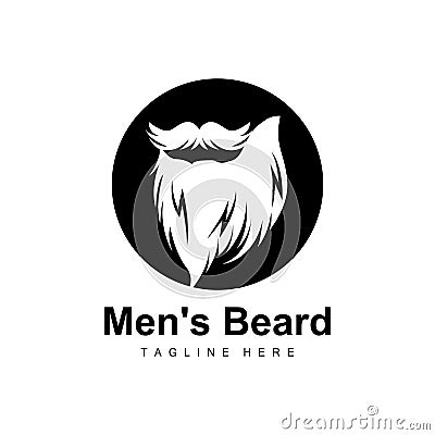 Beard Logo, Vector Barbershop, Design For Male Appearance, Barber, Hair, Fashion Stock Photo