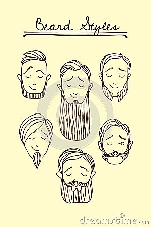 Beard styles illustration Vector Illustration