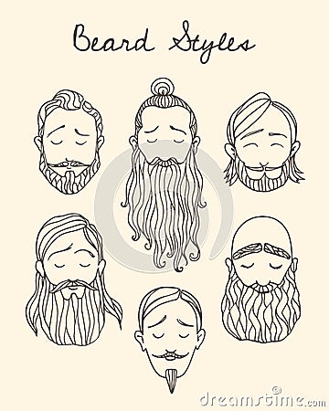 Beard styles illustration Vector Illustration
