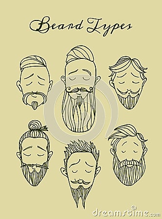 Beard styles illustration Vector Illustration