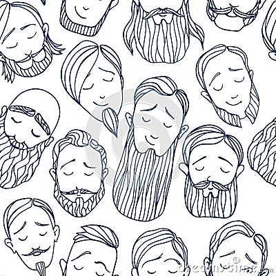 Beard styles pattern Vector Illustration