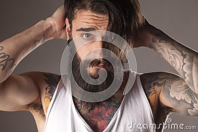 Beard and tattoos Stock Photo