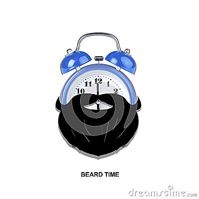 Beard time Cartoon Illustration