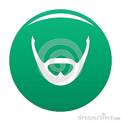 Beard and whiskers icon vector green Vector Illustration