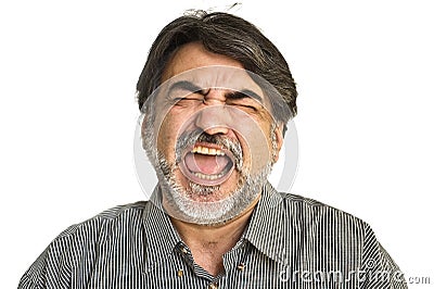 The bearded angry man Stock Photo