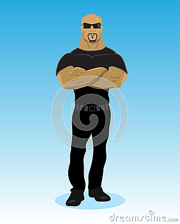 Bearded BodyGuard Vector Illustration