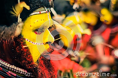 Bearded man in Papua New Guinea Editorial Stock Photo