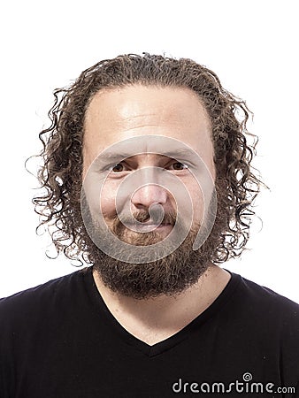 Bearded man smiling portrait Stock Photo
