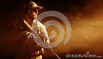 Bearded special forces soldier Stock Photo