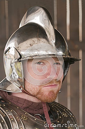 Bearded young Knight Stock Photo