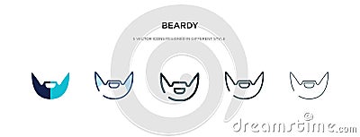 Beardy icon in different style vector illustration. two colored and black beardy vector icons designed in filled, outline, line Vector Illustration