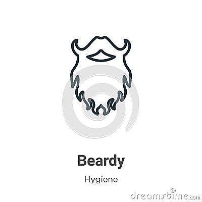 Beardy outline vector icon. Thin line black beardy icon, flat vector simple element illustration from editable hygiene concept Vector Illustration