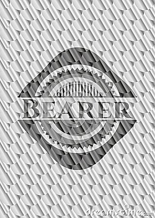 Bearer silver emblem or badge. Scales pattern. Vector Illustration. Detailed. EPS10 Vector Illustration