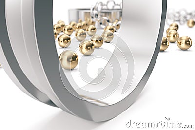 Bearing- assembly assembly, being part of the support, 3d rendering on a white background. Stock Photo