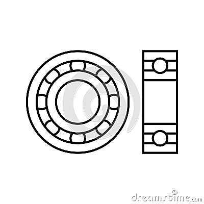 bearing design mechanical engineer line icon vector illustration Cartoon Illustration