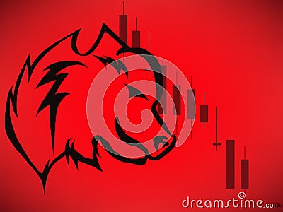 Bearish logo vector Trend trading strategies Vector Illustration