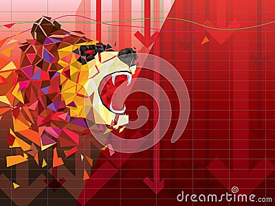 Bearish symbols on stock market vector illustration. vector Forex or commodity charts, on abstract background. The symbol of the t Vector Illustration