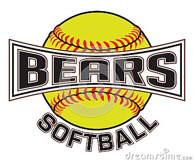 Bears Softball Graphic Vector Illustration
