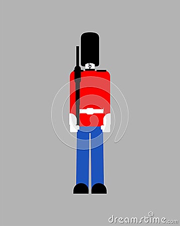 Bearskins British Royal Guardsman. sentry grenadier in bear hat Vector Illustration