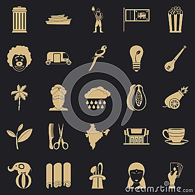 Beastly icons set, simple style Vector Illustration