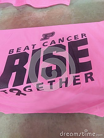 Beat cancer t shirt from the Purdue women`s basketball game Stock Photo
