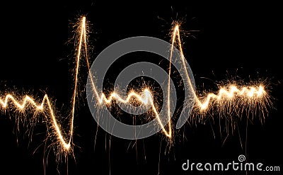 Beat heart sparkler Stock Photo