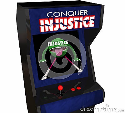 Beat Injustice Conquer Unfair Justice System Video Game Stock Photo