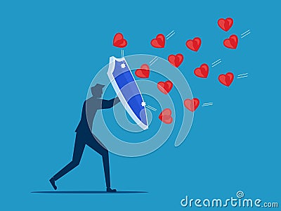 Beat the mind. man prevents heart attack Vector Illustration