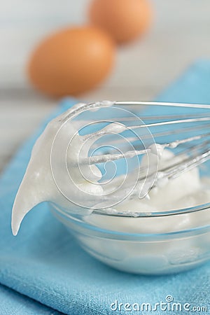 Beaten egg white Stock Photo