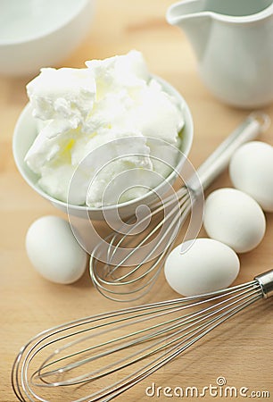 Beaten egg whites Stock Photo