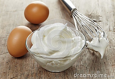 Beaten egg whites Stock Photo