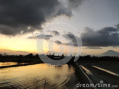 Beatiful sunset panorama Stock Photo