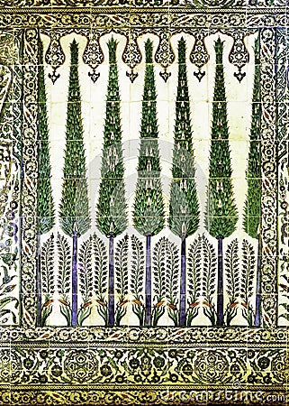 Beatiful tiles in Topkapi Palace, Istanbul Stock Photo