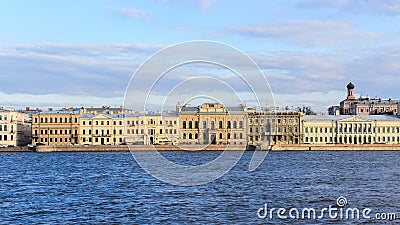 Beatiful view Neva river in Saint Petersburg. Stock Photo