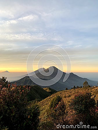 Beatifull sunrise in the prau mountain Stock Photo