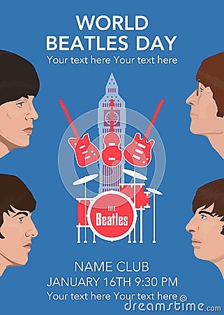 The Beatles band Vector Illustration