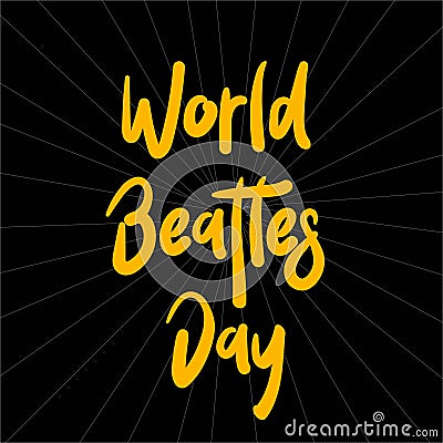 The Beatles` Birthday Party, John Lennon, Paul McCartney, George Garrison, Stuart Sutcliff, Pet Best, Poster for the Beatles Day. Vector Illustration