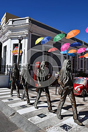 The Beatles Monument at Liverpool Alley in Mazatlan, Mexico Editorial Stock Photo