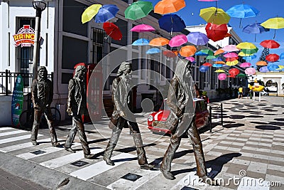 The Beatles Monument at Liverpool Alley in Mazatlan, Mexico Editorial Stock Photo