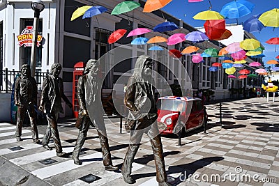 The Beatles Monument at Liverpool Alley in Mazatlan, Mexico Editorial Stock Photo