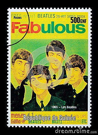 The Beatles Postage Stamp Editorial Stock Photo